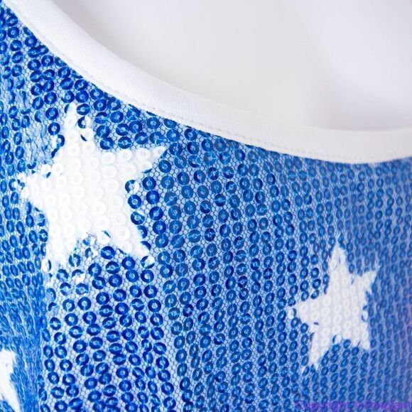 NEW Ashley Stewart Sequin American Flag Scoop Neck Tank, Red, White and Blue, 3X - Picture 9 of 16